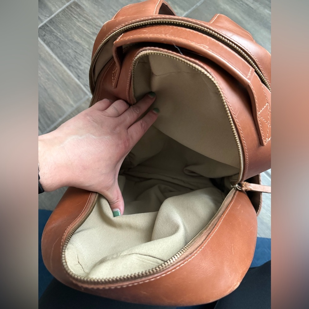 Able Alem Brown Leather Backpack - Picture 5 of 8